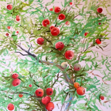 Pittura intitolato "Apple tree" da Volodymyr Smoliak, Opera d'arte originale, Olio