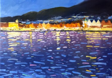 Painting titled "Bergen.Evening" by Volodymyr Smoliak, Original Artwork, Oil