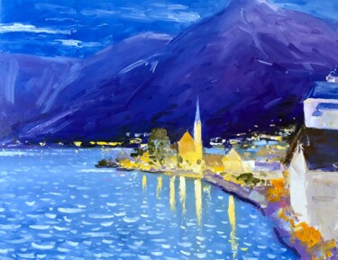 「Hallstatt. Austria」というタイトルの絵画 Volodymyr Smoliakによって, オリジナルのアートワーク, オイル