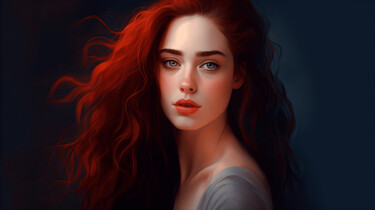 Digital Arts titled "Portrait of a redhe…" by Volodymyr Yaremchuk, Original Artwork, Digital Painting