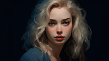 Digital Arts titled "Portrait of a blond…" by Volodymyr Yaremchuk, Original Artwork, Digital Painting