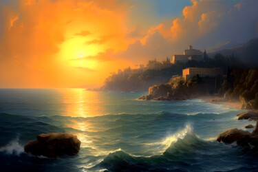 Digital Arts titled "Mediterranean Seren…" by Volodymyr Yaremchuk, Original Artwork, Digital Painting