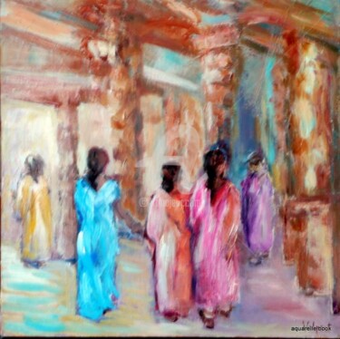 Painting titled "Dans le temple" by Volpert, Original Artwork, Oil