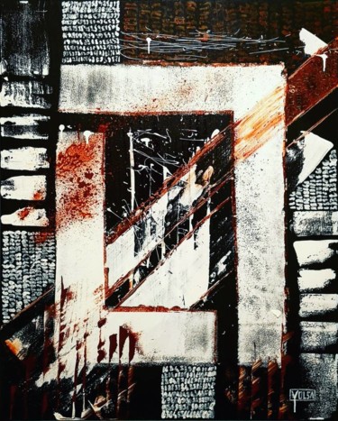 Malerei mit dem Titel "Zéro" von Romain Volsa, Original-Kunstwerk, Acryl