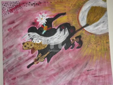 Painting titled "A chacun sa sorcière" by Andréa, Original Artwork