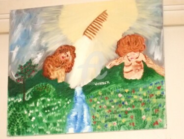 Peinture intitulée "divinité 2" par Andréa, Œuvre d'art originale, Huile