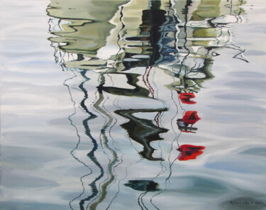 Peinture intitulée "Отражение. Мачты" par Ворошилова Наталия, Œuvre d'art originale, Huile