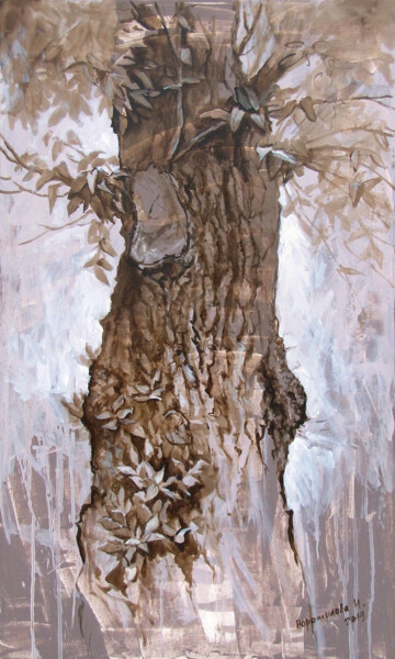 Картина под названием "Тополь" - Ворошилова Наталия, Подлинное произведение искусства, Масло