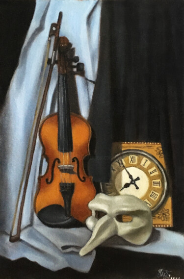 Schilderij getiteld "SILENCE" door Voskresenskaya, Origineel Kunstwerk, Olie Gemonteerd op Houten paneel