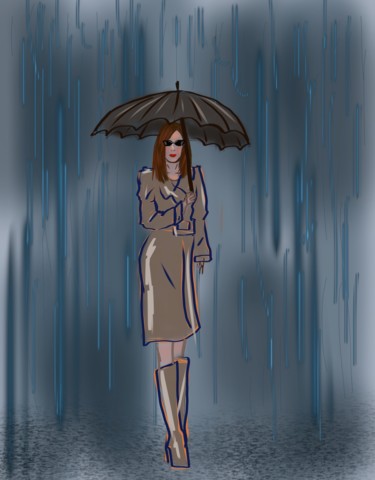 Arts numériques intitulée "la pluie" par Fanny L, Œuvre d'art originale