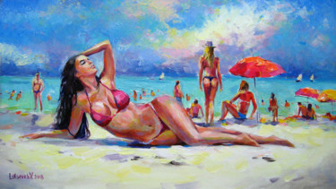 Peinture intitulée "Sea beach" par Vladimir, Œuvre d'art originale, Huile