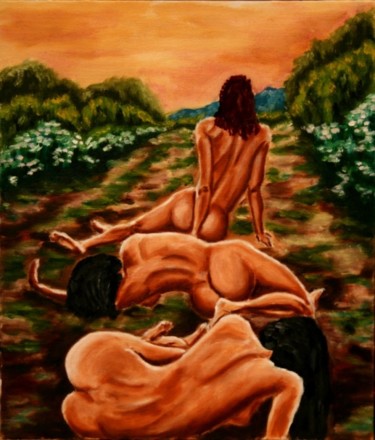 Картина под названием "Вверх" - Вован Бонд, Подлинное произведение искусства, Масло