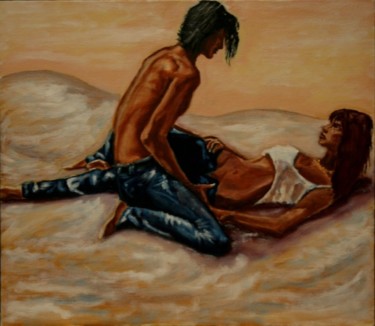 Картина под названием "Или или" - Вован Бонд, Подлинное произведение искусства, Масло