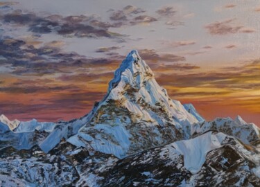 Peinture intitulée "Everest" par Nadia Wowchok, Œuvre d'art originale, Huile