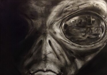 Peinture intitulée "Alien" par Nadia Wowchok, Œuvre d'art originale, Huile