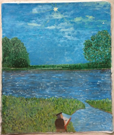 Painting titled "Художник за работой" by Vovs Melnik, Original Artwork