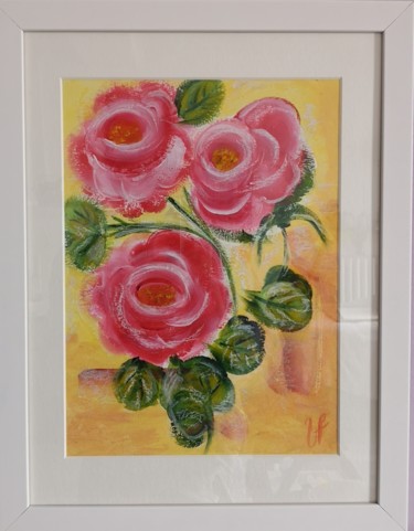 Peinture intitulée "Les Roses" par Vozelle, Œuvre d'art originale, Acrylique