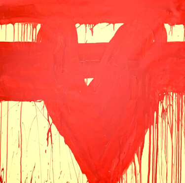 Simple red 3 Painting titled "Simple red 3" by Viktoriia Dmytriv, Original Art, Acrylic
