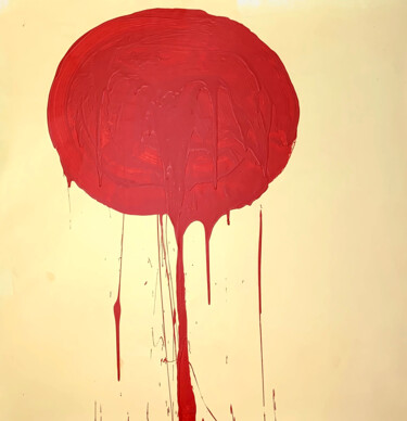 Simple red 13 Pintura titulada "Simple red 13" por Viktoriia Dmytriv, Obra de arte original, Acrílico