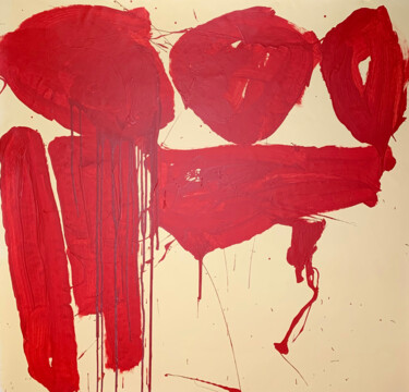 Simple red 16 Painting titled "Simple red 16" by Viktoriia Dmytriv, Original Art, Acrylic