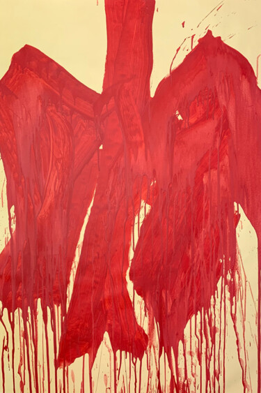 Simple red 17 Painting titled "Simple red 17" by Viktoriia Dmytriv, Original Art, Acrylic