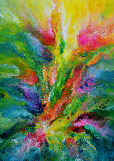 Painting titled "Over the rainbow -…" by Véronique Pascale Proust, Original Artwork, Acrylic