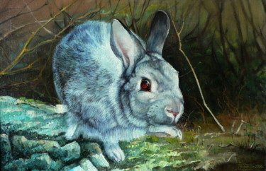 Pittura intitolato "Кролик" da Viktor, Opera d'arte originale, Olio