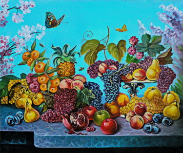 Painting titled "Радость изобилия" by Viktor, Original Artwork, Oil