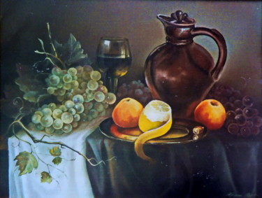 Painting titled "Фрукты" by Viktor, Original Artwork, Oil