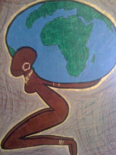 Drawing titled "carrying the world" by Victoria Rachal, Original Artwork, Other