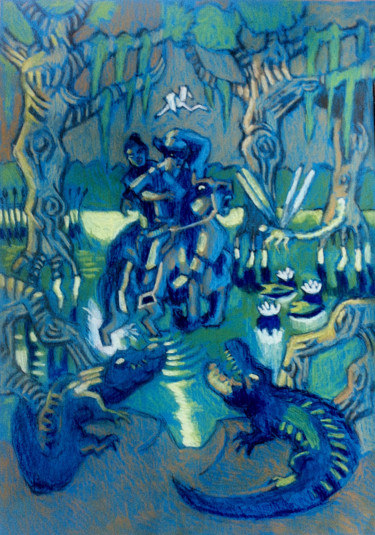 Peinture intitulée "Swamp" par Rade Vranjkovic, Œuvre d'art originale, Pastel