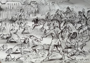 Disegno intitolato "Greeks" da Rade Vranjkovic, Opera d'arte originale, Biro