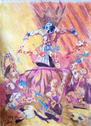 Disegno intitolato "Fury" da Rade Vranjkovic, Opera d'arte originale, Pastello