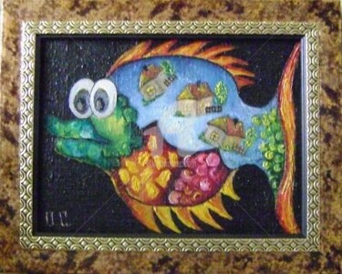 Картина под названием "Рыбка 1" - Artvredina, Подлинное произведение искусства, Масло