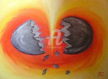 Картина под названием "кощеево яйцо" - Artvredina, Подлинное произведение искусства, Масло