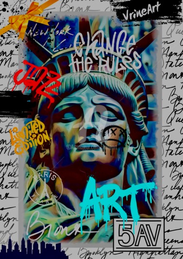 Digital Arts titled "New York 2" by Vrineart, Original Artwork, Digital Collage