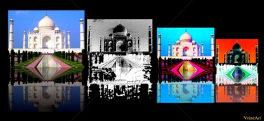 Digitale Kunst mit dem Titel "Taj Mahal" von Vrineart, Original-Kunstwerk, Fotomontage