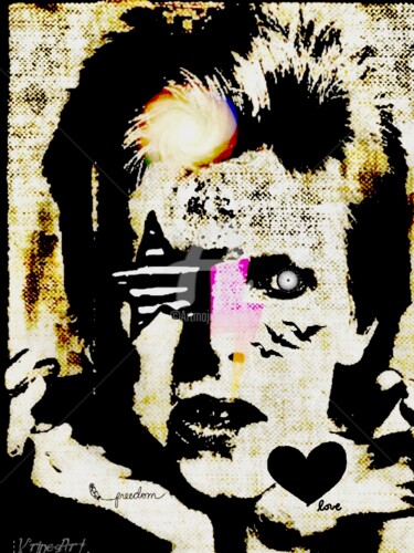 Arts numériques intitulée "Bowie" par Vrineart, Œuvre d'art originale