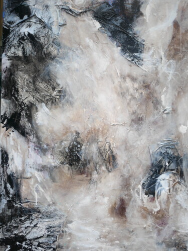 제목이 "Au delà des mots"인 미술작품 Valerie Salem로, 원작, 아크릴 나무 들것 프레임에 장착됨