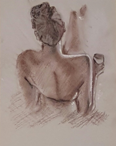 Drawing titled "Nu (étude)" by Véroniq'S, Original Artwork, Pencil
