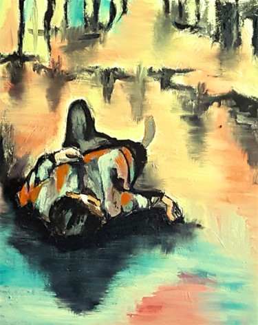 Картина под названием "La guerre faite aux…" - Véroniq'S, Подлинное произведение искусства, Масло