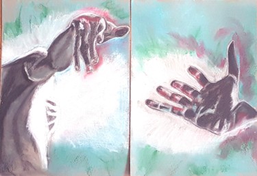 Dessin intitulée ""Laisse ta main dan…" par Véroniq'S, Œuvre d'art originale, Craie