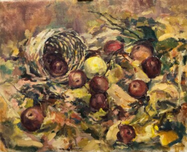 Painting titled "Apple and Autumn St…" by Vsevolod Chistiakov, Original Artwork, Oil