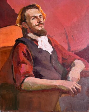 Painting titled "Man with red hair,…" by Vsevolod Chistiakov, Original Artwork, Oil
