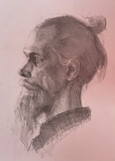 Dessin intitulée "Portrait of a man p…" par Vsevolod Chistiakov, Œuvre d'art originale, Crayon