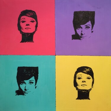 Peinture intitulée "Audrey Hepburn star…" par Vsevolod Chistiakov, Œuvre d'art originale, Gouache