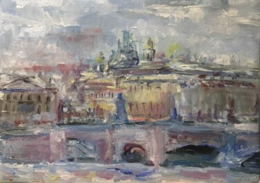 Pittura intitolato "Oil Painting City L…" da Vsevolod Chistiakov, Opera d'arte originale, Olio