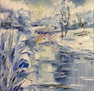 Painting titled "Winter Landscape Oi…" by Vsevolod Chistiakov, Original Artwork, Oil