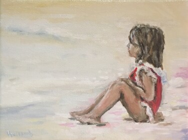 Peinture intitulée "On the beach Oil Pa…" par Vsevolod Chistiakov, Œuvre d'art originale, Huile