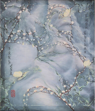 Peinture intitulée "Бамбук Стеблистый и…" par Vsevolod Godin, Œuvre d'art originale, Huile Monté sur Châssis en bois